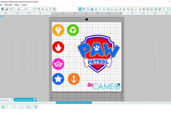 , Invitación de Paw patrol - patrulla de cachorros para silhouette studio
