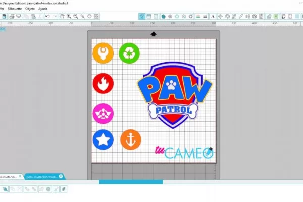 , Invitación de Paw patrol – patrulla de cachorros para silhouette studio