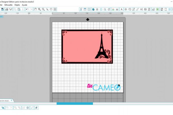 , Paris invitación para cameo silhouette