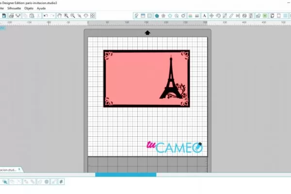 , Paris invitación para cameo silhouette