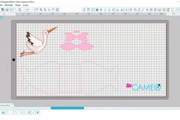 , Bolsita cigüeña para recien nacidos lista para silhouette studio