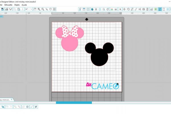 , Archivo de corte mickey y mimi para usar con vinil textil o normal