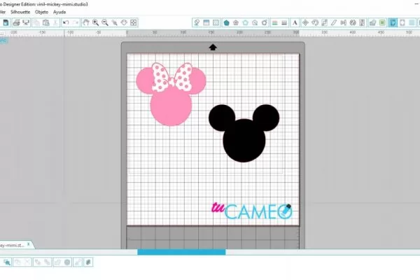 , Archivo de corte mickey y mimi para usar con vinil textil o normal