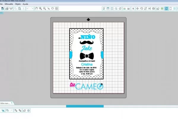 , invitacion little man lista para silhouette cameo