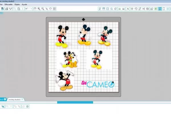 , mickey print and cut para silhouette cameo