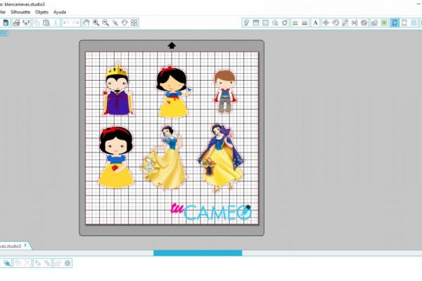 , Print and cut blancanieves listo para silhouette cameo