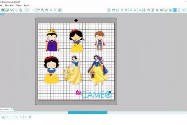, Print and cut blancanieves listo para silhouette cameo