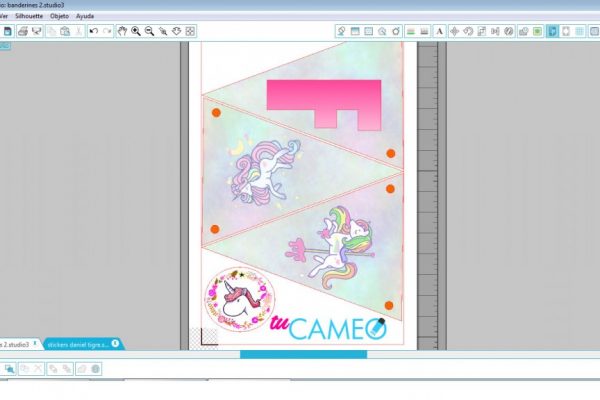 , BANDERINES UNICORNIO SILHOUETTE STUDIO