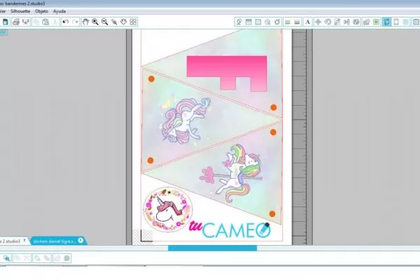 , BANDERINES UNICORNIO SILHOUETTE STUDIO