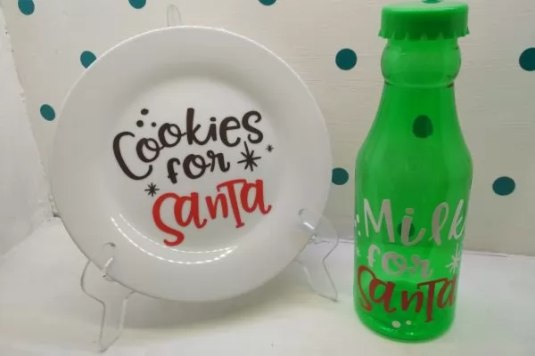 , Galletas y leche para santa diseño para cameo silhouette