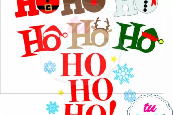 , Diseños de Ho Ho Ho listos para silhouette