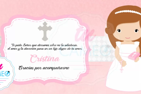 , Diseño para taza primera comunión niña