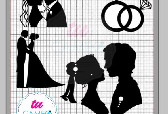 , Archivo de corte boda listo para silhouette cameo