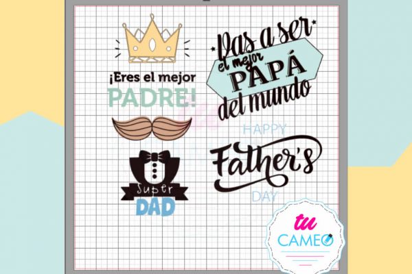 , Sticker dia del padre listo para silhouette cameo
